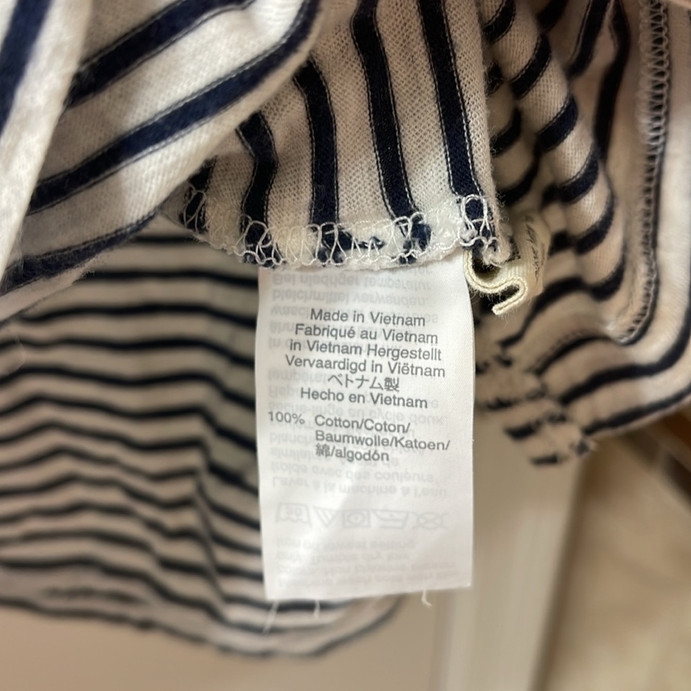 Madewell 100% cotton tank top. White with horizontal navy stripes. Size XL - Picture 5 of 8